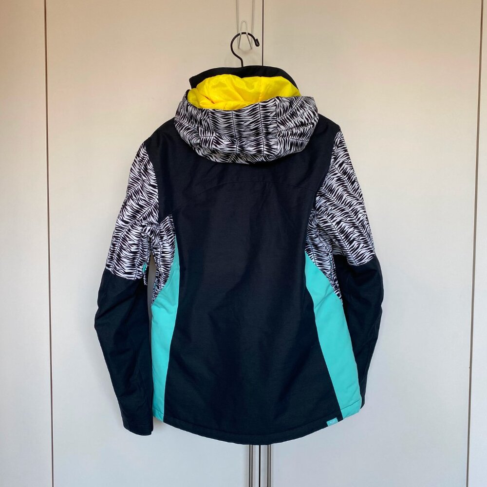 Roxy Black and White Patterned Ski Jacket - image 7